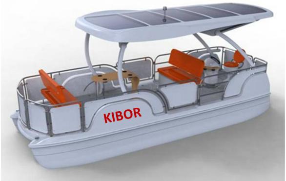 Яхта на солнечных батареях KIBOR оборудована навигационными огнями, стереосистемой, диванами. Электрический катер прогулочный цена, купить катер на солнечных батареях, куплю яхту катамаран, купить катер лодку в Москве цены.